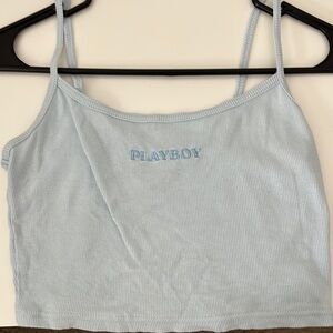 Playboy Light Blue Ribbed Tank Top